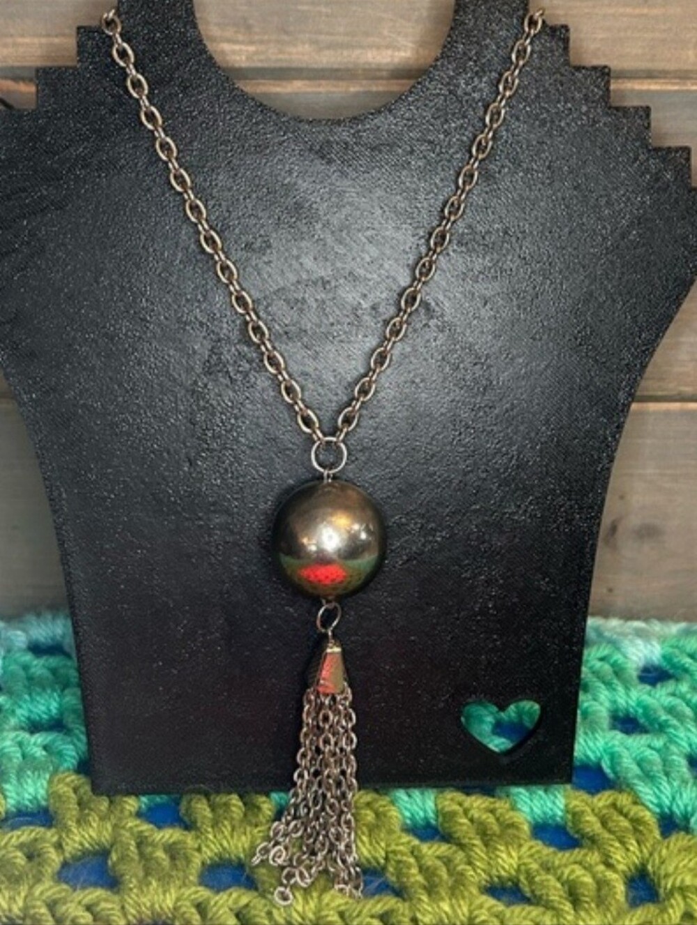 Vintage Silver Tone Tassel Necklace 30"